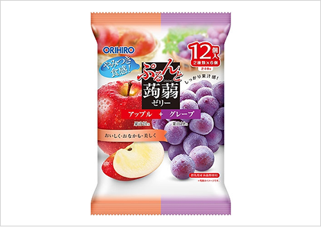 ぷるんと蒟蒻ゼリーパウチ　アップル＋グレープ