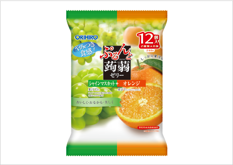 ぷるんと蒟蒻ゼリーパウチ　シャインマスカット＋オレンジ