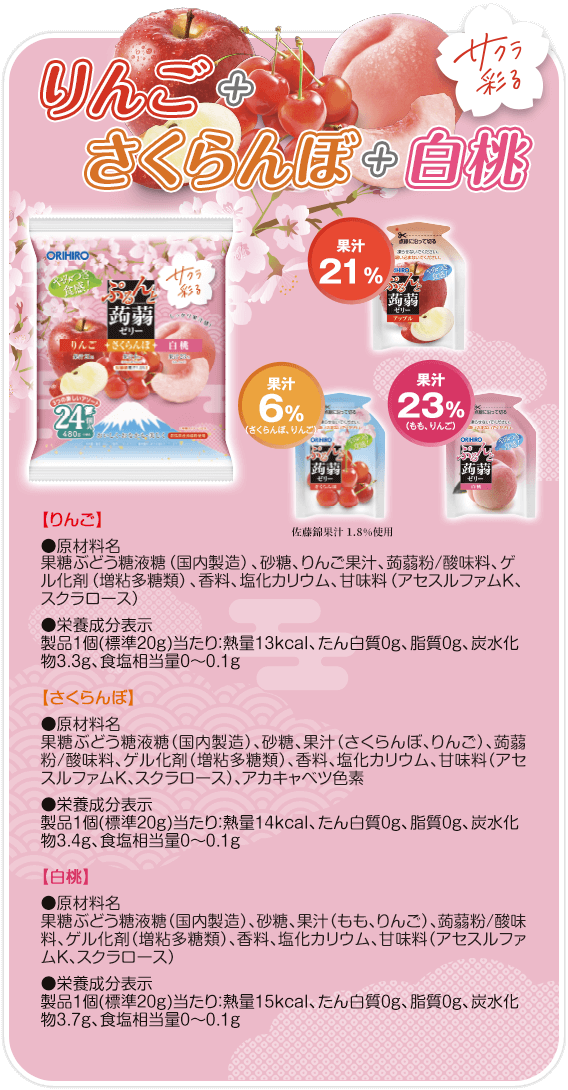 サクラ彩る リンゴ+さくらんぼ+白桃